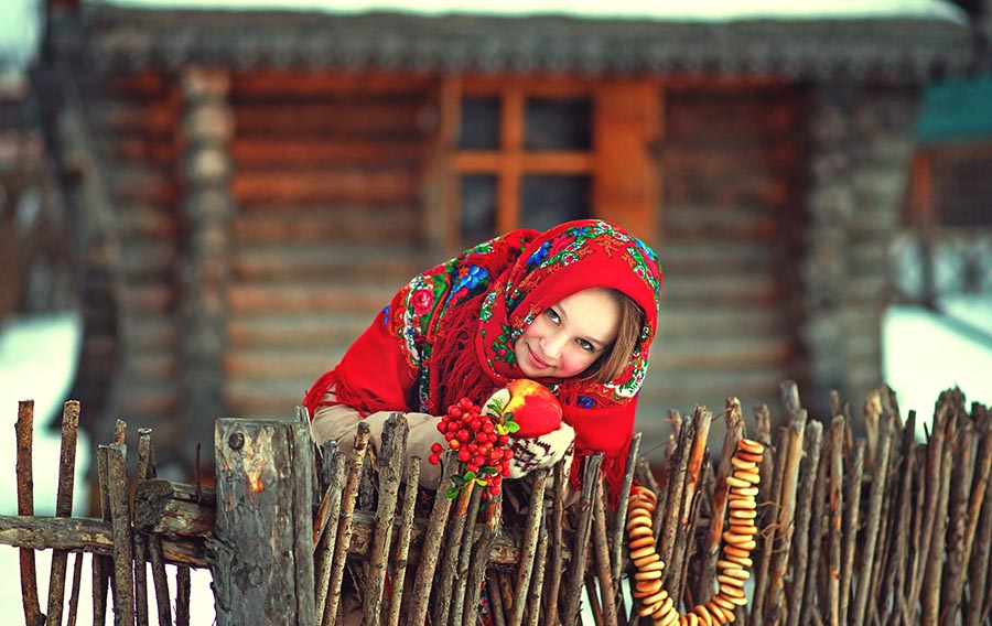 Sexy girl Women in Slavic costumes in Cantho